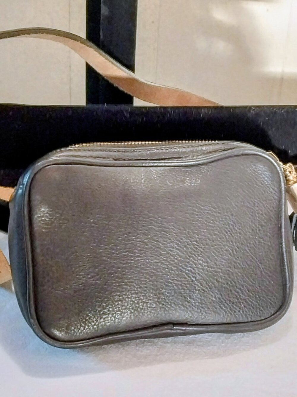 B-low The Belt Black Pebbled Leather Waist Bag With Tassel Zipper Pull